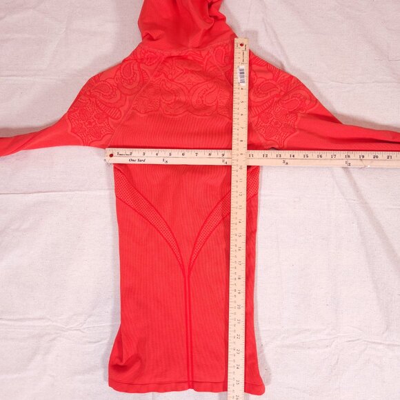 Athleta Twist Half Zip Hoodie Womens XS Orange Thumbholes Athleisure Pullover - Picture 3 of 13